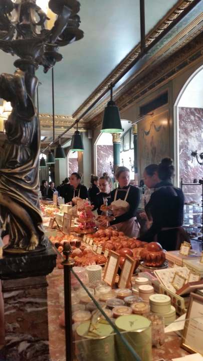pastry counter at laduree paris france