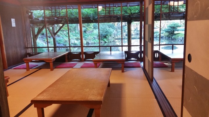 Teahouse room in Kenrokuen Gardens Kanazawa